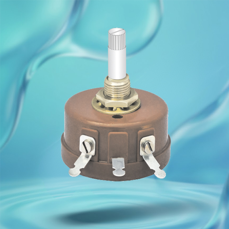 Single Turn Wire Wound Potentiometer Model: R.W-3 P, White Plastic Shaft